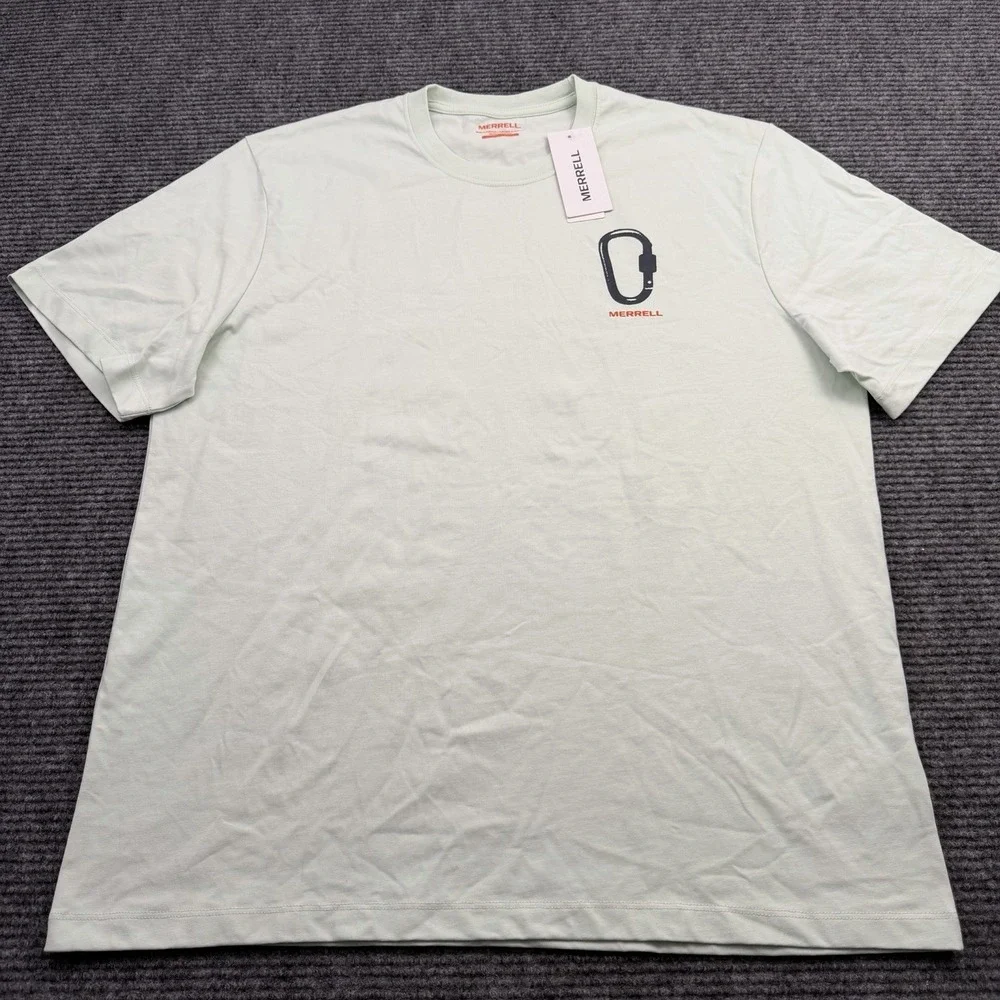 Merrell Climbing Graphic T-shirt Men's Size XL Mint Green Cotton NWT MSRP $39 - Picture 2 of 6